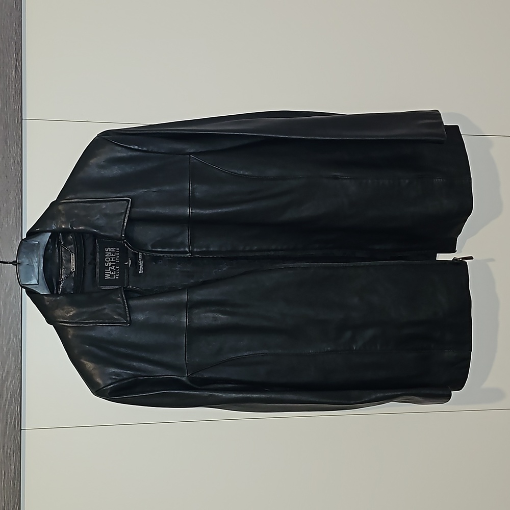 Wilson Leather Pelle Studio Thinsulate Ultra Leather Coat w/ Removable Liner- L